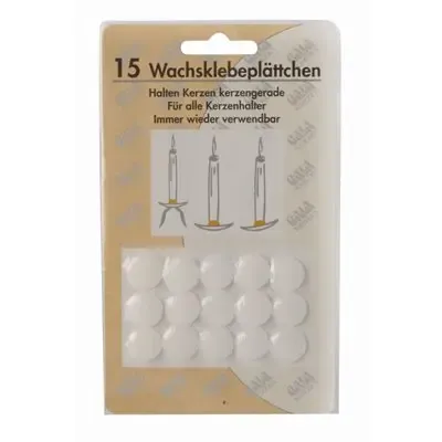 Kandelaarplakkers van Was Wit Ø 15mm -horecavoordeel.com-