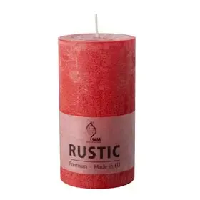 Cylinder Kaarsen Rood "Rustiek" Volledig Gekleurd Ø 68 x 130mm  -horecavoordeel.com-