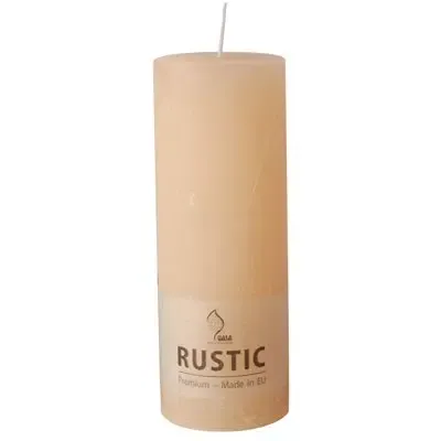 Cylinder Kaarsen  Crème "Rustiek" Volledig Gekleurd Ø 68 x 190mm -horecavoordeel.com-