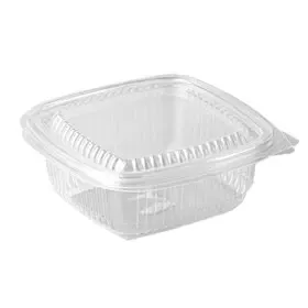 Saladebakken + Vaste Deksel 250cc PP Rechthoek Transparant 44 x 115 x 120mm -horecavoordeel.com-