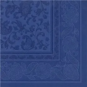 Servetten Donkerblauw "Ornaments" "ROYAL Collection" 1/4 Vouw 400 x 400mm -horecavoordeel.com-