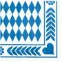 Servetten 3-Laags "Beiers Blauw" 1/4 vouw 330 x 330mm -horecavoordeel.com-