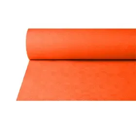 Tafelkleed Papier Rol Terracotta Met Damastprint 50 x 1 meter  -horecavoordeel.com-