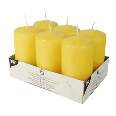 Stompkaarsen Goudgeel Ø 60 x 115mm -horecavoordeel.com-