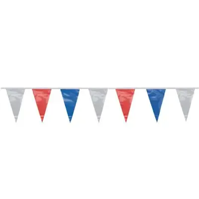 Wimpel Slinger Folie Blauw Wit Rood Waterbestendig 4 meter -horecavoordeel.com-