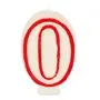 Verjaardagskaarsjes Getal "0" Wit Met Rode Rand 73mm -horecavoordeel.com-