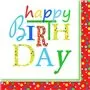 Servetten 3-Laags "Happy Birthday" 1/4 vouw 330 x 330mm -horecavoordeel.com-