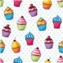 Servetten 3-Laags "Cupcakes" 1/4 vouw 330 x 330mm -horecavoordeel.com-