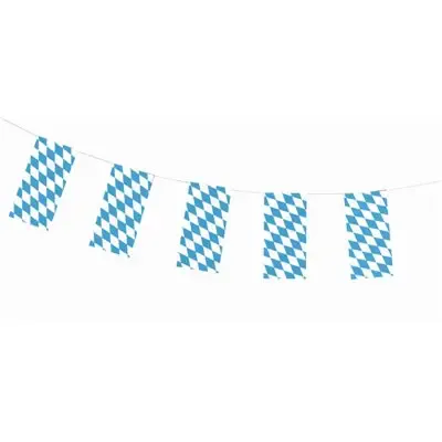 Vlaggetjes Slinger Papier "Beiers Blauw" Brandvertagend 10 meter -horecavoordeel.com-