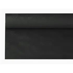 Tafelkleed Papier Rol Zwart Met Damastprint 8 m x 1,2 meter (Klein-verpakking) -horecavoordeel.com-