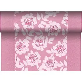 Tafelloper Fuchsia "Adele" "Textielkarakter" Van Pulp Viscose En Tissue Mix "ROYAL Collection" 24m x 400mm -horecavoordeel.com-