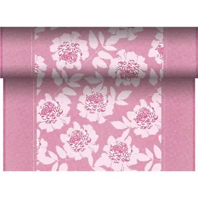 Tafelloper Fuchsia "Adele" "Textielkarakter" Van Pulp Viscose En Tissue Mix "ROYAL Collection" 24m x 400mm -horecavoordeel.com-
