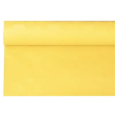 Tafelkleed Papier Rol Geel Met Damastprint 6 x 1,2 meter -horecavoordeel.com-