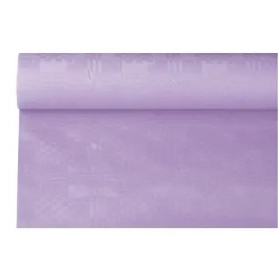 Tafelkleed Papier Rol Paars Met Damastprint 6 x 1,2 meter -horecavoordeel.com-