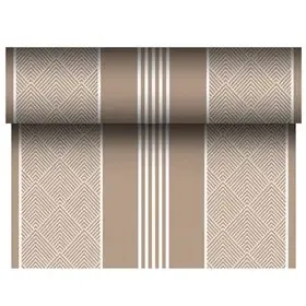 Tafelloper Bruin "Elegance" "Textielkarakter" Van Pulp Viscose En Tissue Mix "ROYAL Collection" 24m x 400mm -horecavoordeel.com-