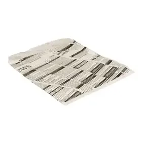 Hamburgerzakjes "Newsprint" Pergament Papier Vetvrij 160 x 180mm -horecavoordeel.com-