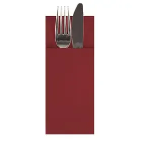 Servetten Bordeaux Met Bestekzakje Airlaid 1/8 vouw 400 x 330mm -horecavoordeel.com-