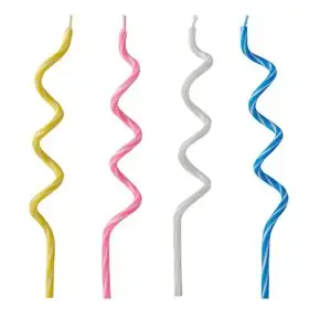 Verjaardagskaarsjes Kleuren Assortiment "Spirale" 125mm -horecavoordeel.com-