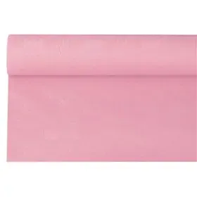 Tafelkleed Papier Rol Lichtroze Met Damastprint 6 x 1,2 meter -horecavoordeel.com-
