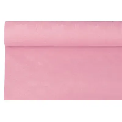 Tafelkleed Papier Rol Lichtroze Met Damastprint 6 x 1,2 meter -horecavoordeel.com-