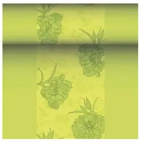Tafelloper Groen "Thalia" "Textielkarakter" Van Pulp Viscose En Tissue Mix "ROYAL Collection" 24m x 400mm -horecavoordeel.com-