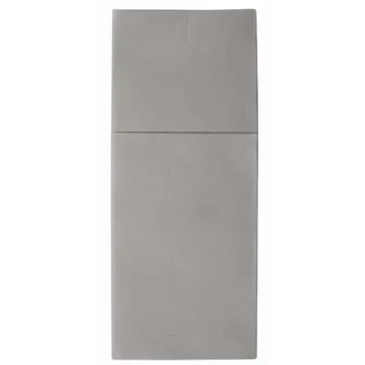 Servetten Grijs "Premium" Met Bestekzakje Airlaid 1/8 vouw 400 x 480mm -horecavoordeel.com-