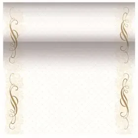 Tafelloper Goud "Megan" "Textielkarakter" Van Pulp Viscose En Tissue Mix "ROYAL Collection" 24m x 400mm