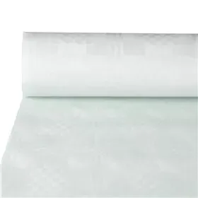 Tafelkleed Papier Rol Wit Met Damastprint 50 x 1 meter