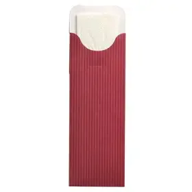 Bestekzakjes Bordeaux "Lines" 235 x 73mm Inclusief 2-Laags Wit Servet 330 x 330mm