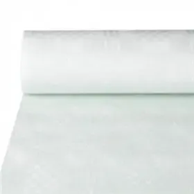 Tafelkleed Papier Rol Wit Met Damastprint 50 x 1 meter (Klein-verpakking)