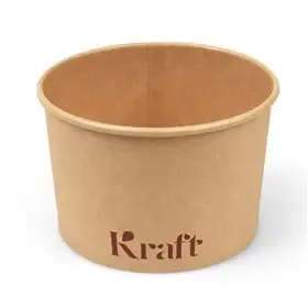Saladebakje 230 ml Kraft Bruin Karton Ø 92mm