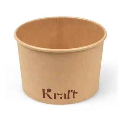 Saladebakje 230 ml Kraft Bruin Karton Ø 92mm