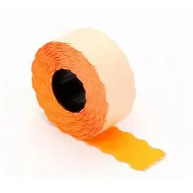 Prijstang etiketten - Prijslabels 26 x 12mm Fluor Oranje Permanent  Rol 1500 Stuks