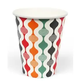 Milkshake Cups 300ml 12 Oz Colored Cardboard "Retro" Ø 92 x 108mm