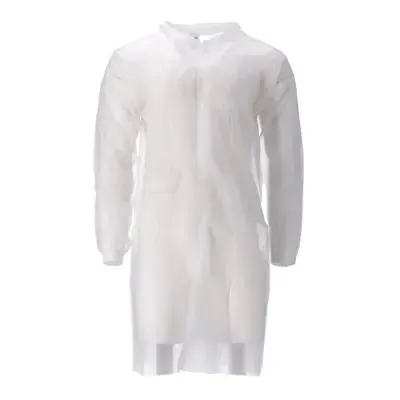 CMT Bezoekersjas PP Non Woven met Drukknopen 30gr Wit Maat XL -Horecavoordeel.com-