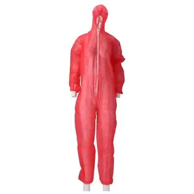 CMT Coverall PP Non Woven met Ritssluiting Rood Maat L -Horecavoordeel.com-