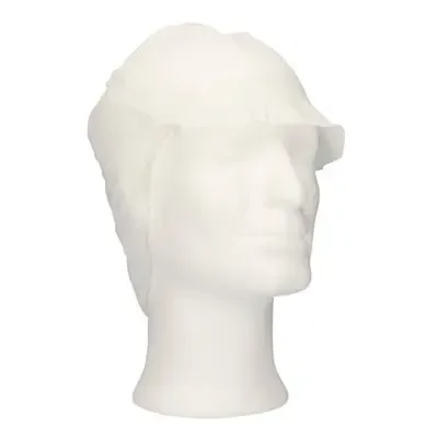 CMT Pet Met Klep - Snood Cap PP Non Woven Wit Maat L