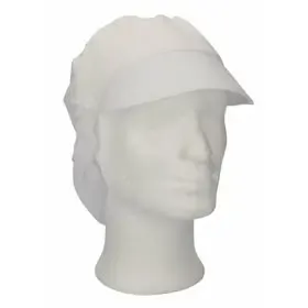 CMT Pet met Klep en Haaropvang Polyester Katoen Kroon Wit Maat XL