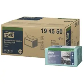 Tork Coloured Long Lasting Gevouwen Reinigingsdoek 1-laags Groen 38,5x30cm - Systeem W8 -Horecavoordeel.com-