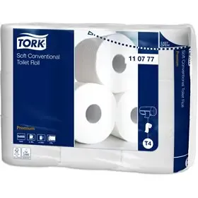 Tork Zacht Traditioneel Toiletpapier Premium 2-laags 66 Meter - 9,4cm 600 Vel per Rol - Systeem T4 -Horecavoordeel.com-