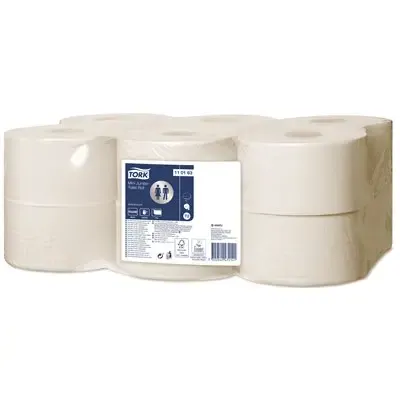 Tork Mini Jumbo Toiletpapier Universal 1-laags Wit 240 Meter - 10cm - Systeem T2 -Horecavoordeel.com-