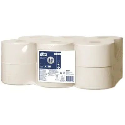 Tork Mini Jumbo Toiletpapier Advanced 2-laags Wit 170 Meter - 10cm - Systeem T2 -Horecavoordeel.com-