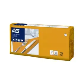Tork Soft Lunchservet Advanced 3-laags Oranje 33x33cm ¼-vouw -Horecavoordeel.com-