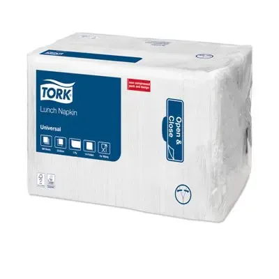 Tork Lunchservet Universal 1-laags Wit 33x33cm ¼-vouw