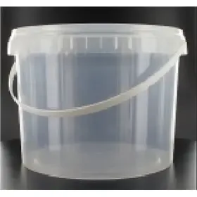 Verzegelbare Emmers Transparant 5 Liter met kunststof Hengesel en Deksel 223 x 201mm