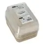 Sushi schalen Palmblad Hoekig 150cc H 4,4 x 17,5 x 12,2cm Natuur Combinatieverpakking met RPET Deksels