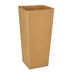 Popcorn Bakjes Karton "Pure" Rechthoekig 19,7 x 7 x 7cm Bruin Klein