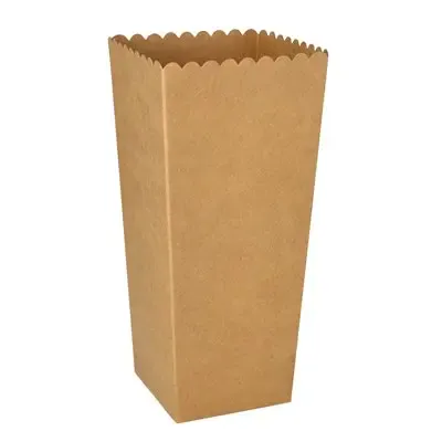 Popcorn Bakjes Karton "Pure" Rechthoekig 19,7 x 7 x 7cm Bruin Klein