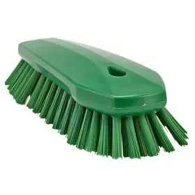 Grote Harde Ergonomische Werkborstel Met Wijd Uitstaande Polyester Vezels 250x120x60mm Groen -Horecavoordeel.com-