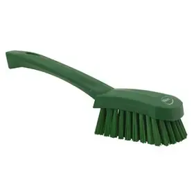Harde Afwasborstel Met Korte Steel En Polyester Vezels 270x70x85mm Groen -Horecavoordeel.com-